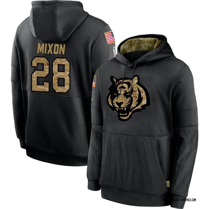 Men's Cincinnati Bengals #28 Joe Mixon White 2021 Pullover Hoodie