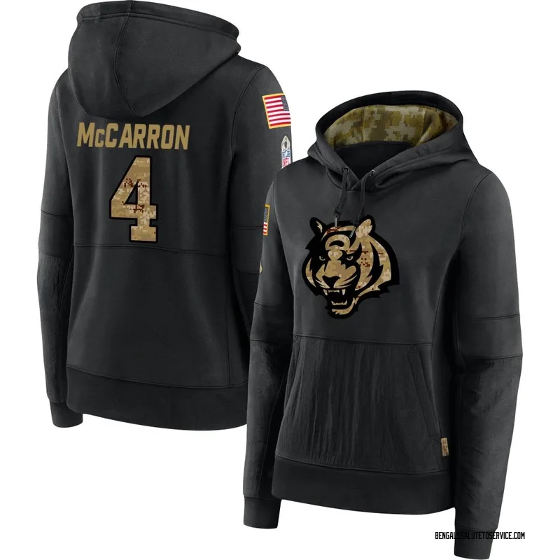 Black Women's Cincinnati Bengals 2020 Salute to Service Performance  Pullover Hoodie